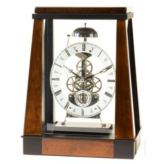River City Clocks Burl Wood Skeleton Clock with Silver Dial