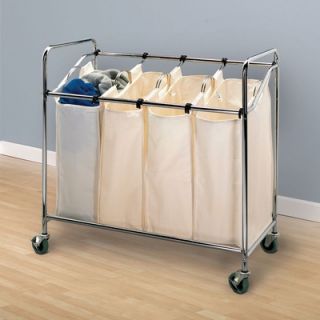 Household Essentials Laundry Sorter with 3 Wheels in Chrome