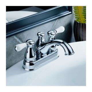 Delta Leland Centerset Bathroom Faucet with Double Porcelain Lever