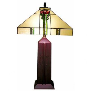 Warehouse of Tiffany Wooden Mission Table Lamp   2616+BB723