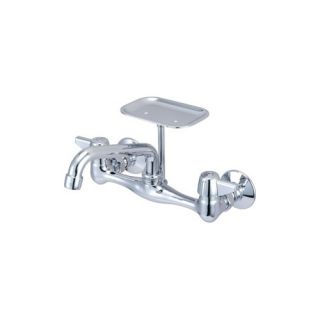 Wall Mount Faucet with Soap Dish and Double Canopy Handle