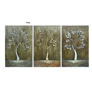 Crestview Metallic Trees Oil Painting (Set of 3)   30 X 20