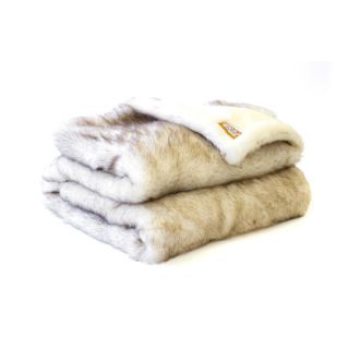 Arctic Fox Faux Fur Throw Blanket with Short Pile Faux Fur Lining S