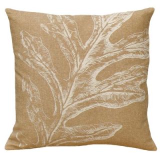 123 Creations Oak Leaf 100% Linen Screen Print Pillow   CS021P/BE
