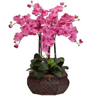 Nearly Natural Large Phalaenopsis Silk Flower Arrangement in Dark Pink