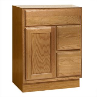 Bostonian Series 24 x 21 Red Oak Bathroom Vanity with Right Side