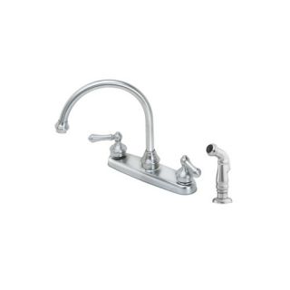 Savannah Two Handle Centerset Kitchen Faucet with Matching Side Spray