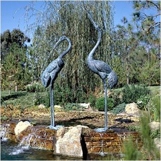 Brass Baron Birds Crane Pair Fountain   A222FBL/A222FVL