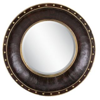 Aspire Round Faux Leather Wall Mirror