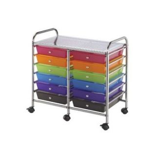 Alvin and Co. Blue Hills Studio Storage Cart with Twelve Multicolor