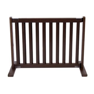 20 All Wood Small Free Standing Pet Gate in Mahogany