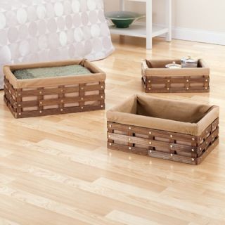 OIA Havana Rectangular Baskets in Brown (Set of