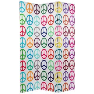 Oriental Furniture Double Sided Peace 3 Panel Room Divider