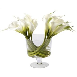 Winward International Glass Bowl with Calla Lilies   JSWP26436N.WH