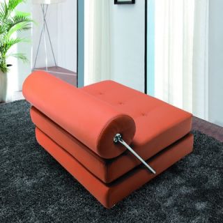 Hokku Designs Tia Convertible Leatherette Daybed/Chair in Citrus Brown