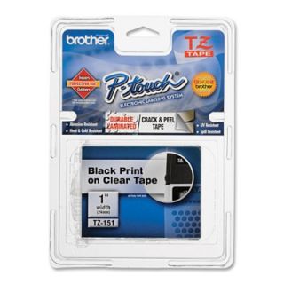 Brother Lettering Tape, 1 Size, Black/Clear   BRTTZE151