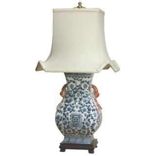 Oriental Furniture Table Lamp in Blue and White   LMP JCO X155