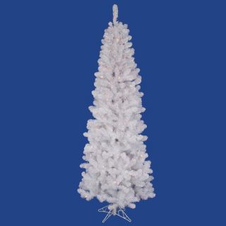 White Salem Pencil Pine 7.5 Artificial Christmas Tree with Multico