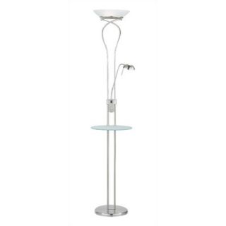 Adesso Concierge Torchiere Floor Lamp with Reading Light in Satin