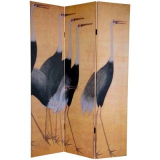 Oriental Furniture 6Feet Tall Double Sided Cranes Room Divider   CAN