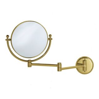 Magnifying 8 Swinging Wall Mirror in Polished Brass