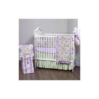 Bacati Flower Basket 4 Piece Crib Bedding Set in Lilac / Green