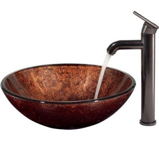 Vigo Mahogany Moon Vessel Sink with Faucet