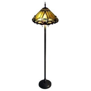 Tiffany Style Victorian Floor Lamp with 228 Glass Pieces