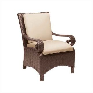 Woodard Carlton Wicker Dining Arm Chair with Cushion