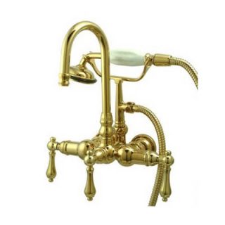 Elements of Design Vintage Three Handle T ub Mount Clawfoot Tub Faucet