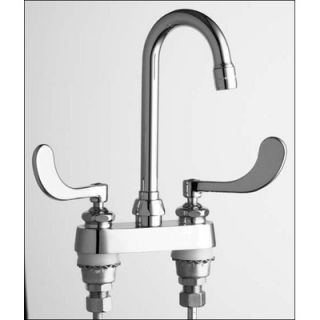 Chicago Faucets Deck Mount Centerset Faucet with Gooseneck Spout and