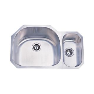 Stainless Steel Double Bowl Undermount Kitchen Sink in Brushed Nickel