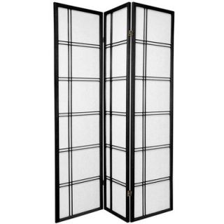 Oriental Furniture Double Sided Double Cross Room Divider in Black