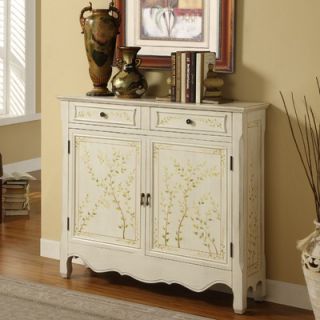 Powell Hand Painted Two Door Console in Distressed White