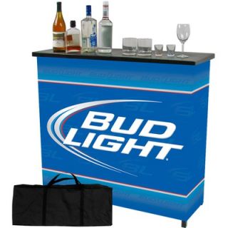Trademark Global Bud Light Shelf Portable Bar Table with Carrying Case