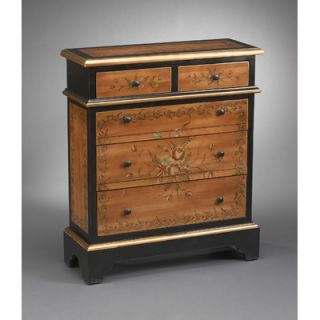 AA Importing Two Small Drawers and Three Large Drawers Chest in Black