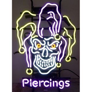 Neonetics Jester Skull Piercings Neon Sign   jester skull piercings