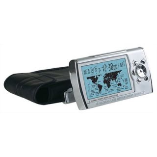 Chass World Sync Time Zone Map Atomic Clock in Silver   192