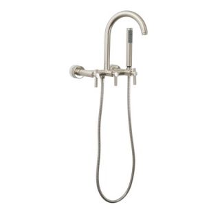 Contemporary Wall Mount Tub Faucet Trim Metal Lever Handles with Hand