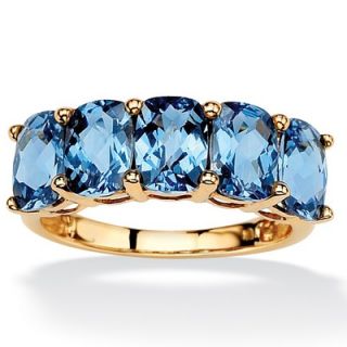 Palm Beach Jewelry 18k Gold/Silver Oval Cut London Blue Topaz Ring