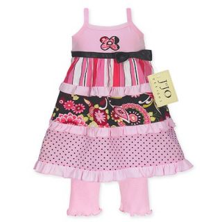  Piece Baby Girls Outfit or Dress in Pink and Black   2PC 191 SP PRAIR