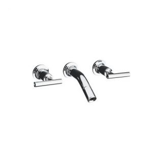 Purist Laminar Wall Mounted Bathroom Faucet with Double Lever Handles