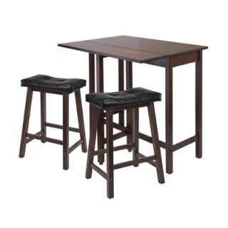 Winsome Lynnwood 3 Piece Set High Table with Saddle Cushion Stool in