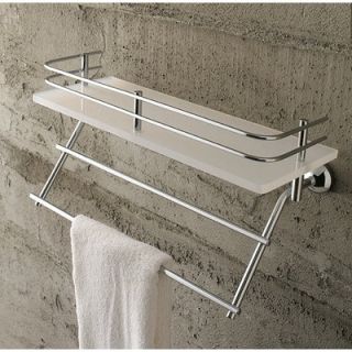 Toscanaluce by Nameeks White Plexiglass Shelf with Rail and Towel Rack