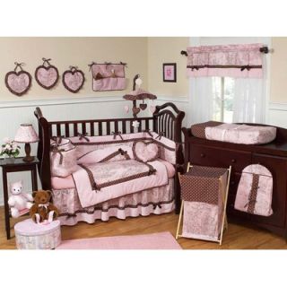 Sweet Jojo Designs Pink and Brown French Toile and Polka Dot Crib