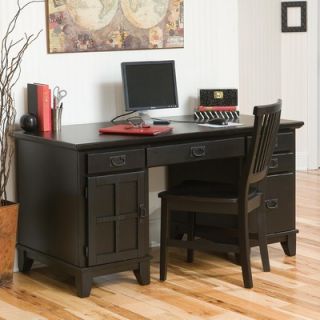Home Styles Arts and Crafts Pedestal Computer Desk with 2 Drawers on