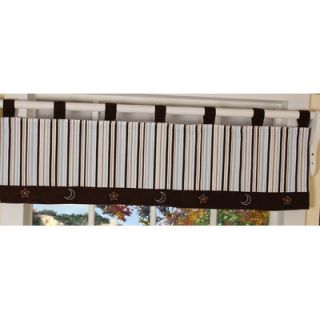 Geenny One Window Valance   Moon and Star Brown / Blue   CF 201 V