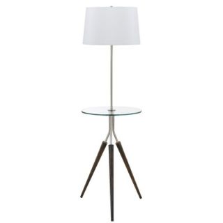 Cal Lighting Granada Metal Floor Lamp with Glass Tray Table in Brushed