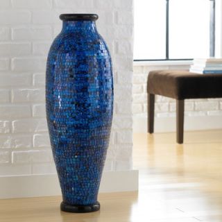PoliVaz Mosaic Ocean Blue Round Floor Vase   DV MOS LL M BLU