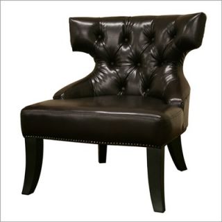  Home Hazelwood Home Accent Faux Leather Chair in Brown   200 1681